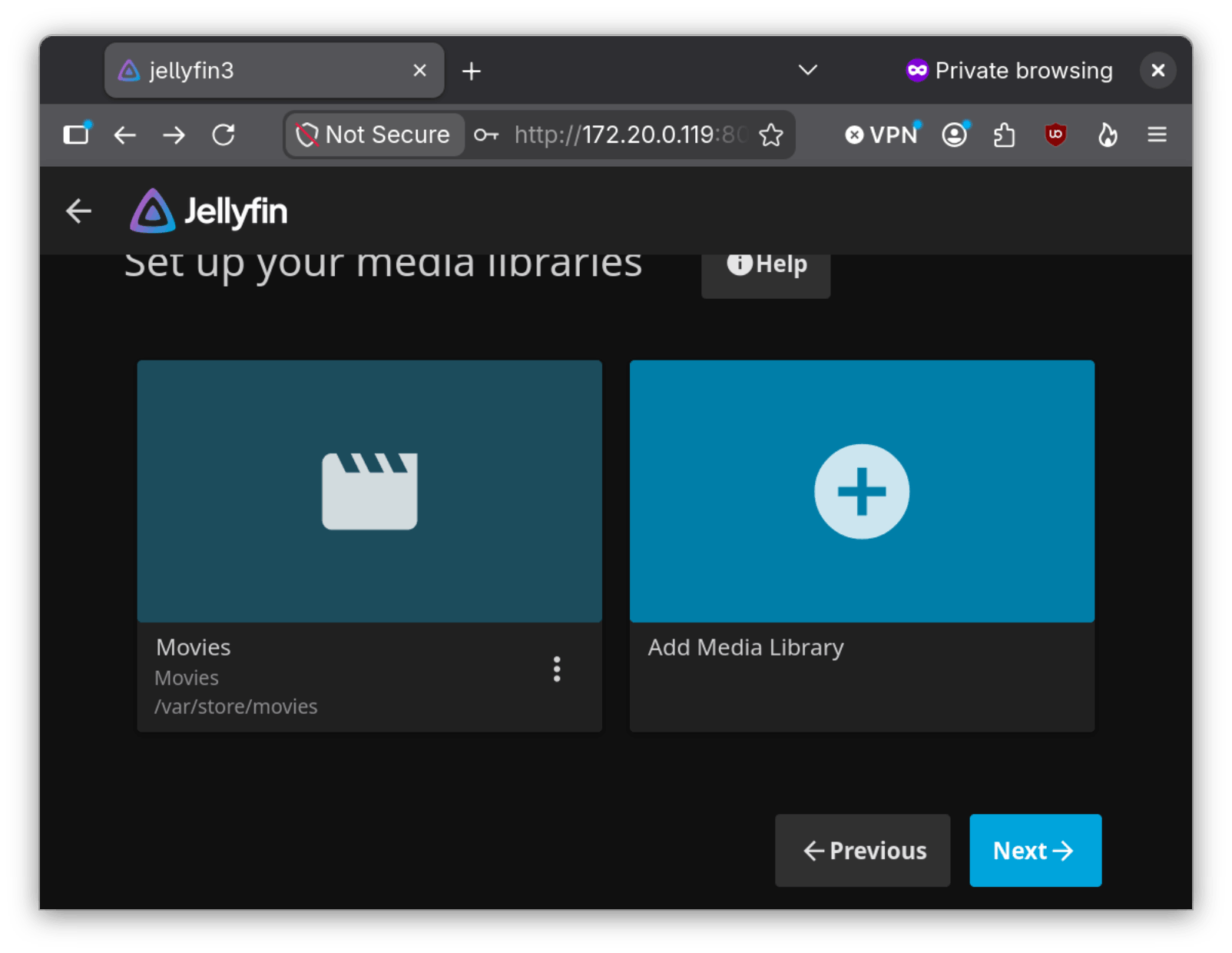 Our Jellyfin Wizard on the Media Sources screen with Movies